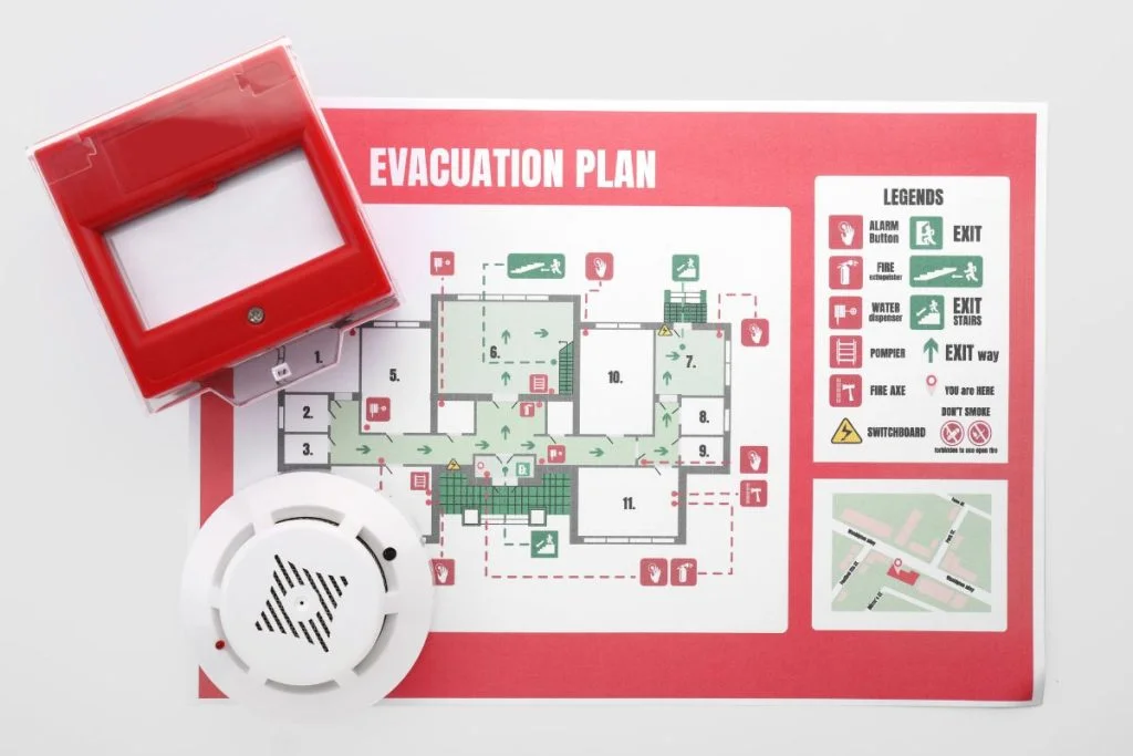 Plan evakuacije i spašavanja istaknut na zidu objekta